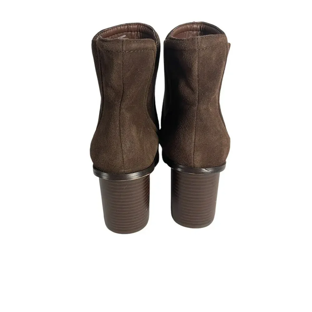 Splendid Marika Chocolate Brown Round Toe Pull-On Ankle Boots Size 8 M NWOB - Picture 4 of 7